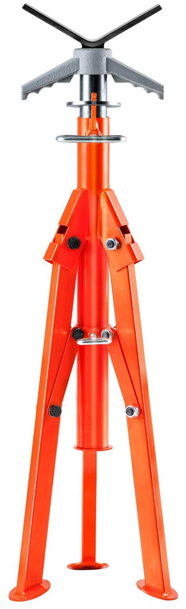 Alt view image 3 of 7 - Pipe Stand, 2500LBS Heavy Duty Pipe Jack Stands, 27.2"-52" Height Adjustable V Head Pipe Stand, 45# Steel Folding Jack Stand for 1/2-12 inches Pipes