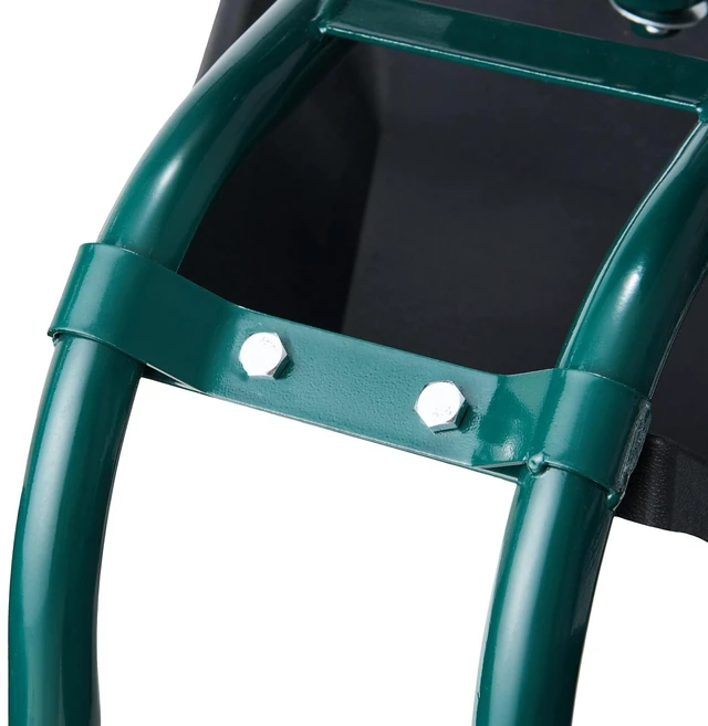 Alt view image 3 of 7 - Outdoor Rolling Garden Cart with Swivel Seat All-Terrain Wheels Tool Tray 300lbs