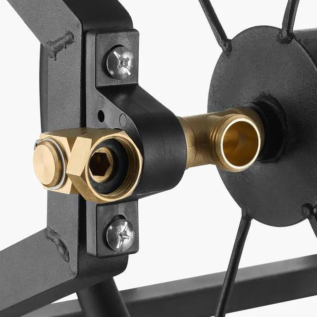 Alt view image 6 of 7 - Wall Mounted Garden Hose Reel 200ft 5/8 in Manual Hose Winder Brass Fitting