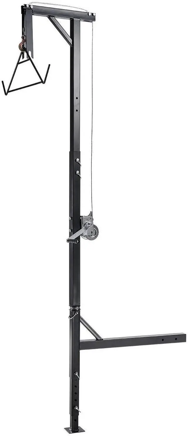 Alt view image 4 of 7 - Truck Hitch Game Hoist, 400 lbs Load Capacity, Hunting Deer Hoist with 2-inch Receiver, 360-Degree Swivel Shaft & Adjustable Height, Includes Gambrel Winch for Skinning & Cleaning Game