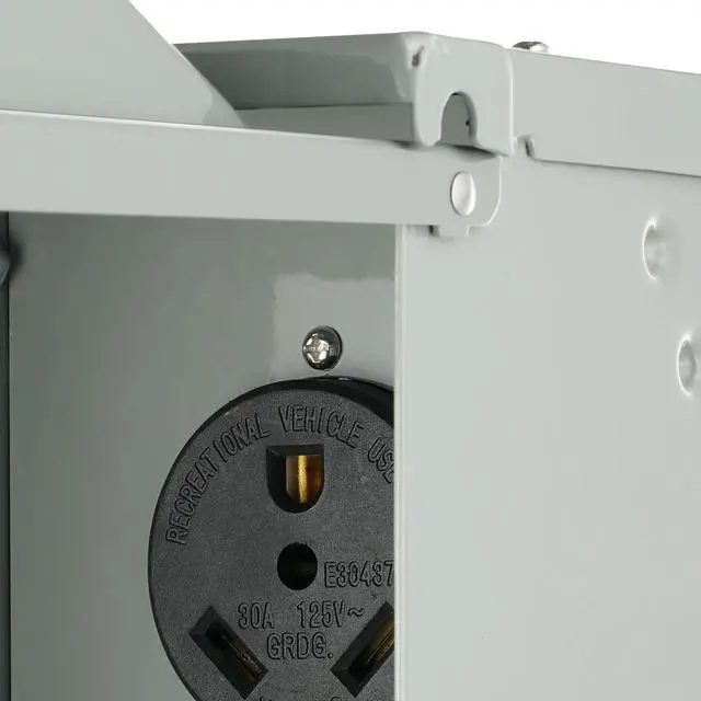 Alt view image 3 of 7 - 30 Amp RV Power Outlet Box, 125/250 Volt, Enclosed Lockable Outdoor RV Receptacle Box, NEMA TT-30R Weatherproof Electrical Panel, for RV Camper Trailer Motorhome Tested to UL Standards