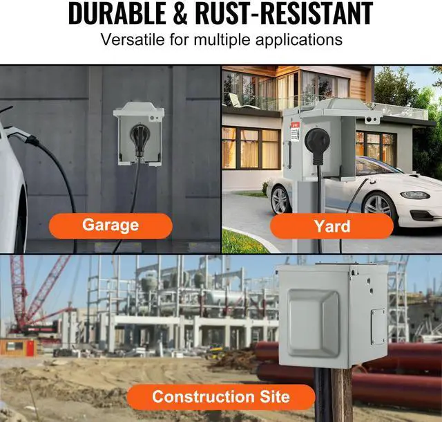 Alt view image 5 of 7 - 30 Amp RV Power Outlet Box, 125/250 Volt, Enclosed Lockable Outdoor RV Receptacle Box, NEMA TT-30R Weatherproof Electrical Panel, for RV Camper Trailer Motorhome Tested to UL Standards