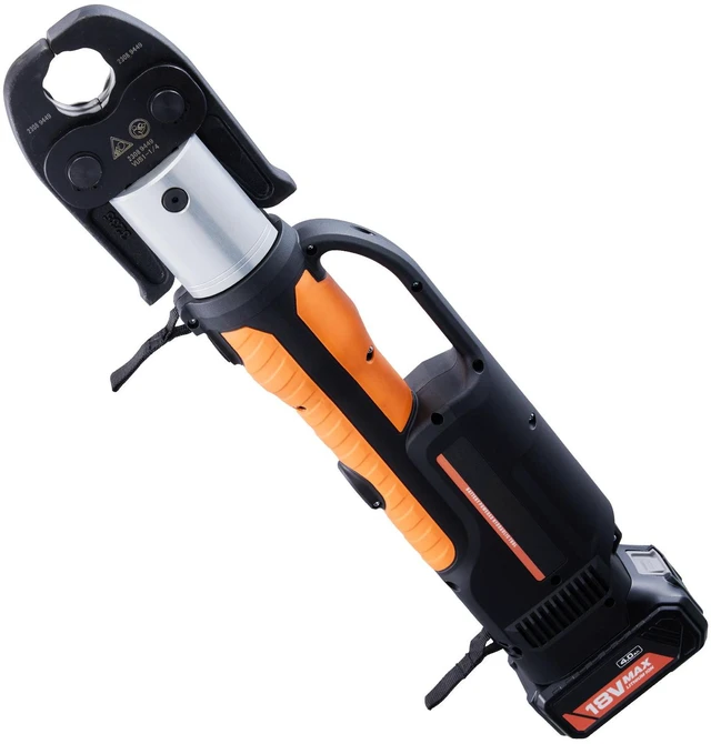 Alt view image 3 of 7 - Pro Press Tool, 18V Electric Pipe Crimping Tool for 1/2" to 2" Copper Pipes, Press Tool Kit with 6 Pro Press Jaws, 2pcs 4AH Battery, Fast Charger & Carrying Case