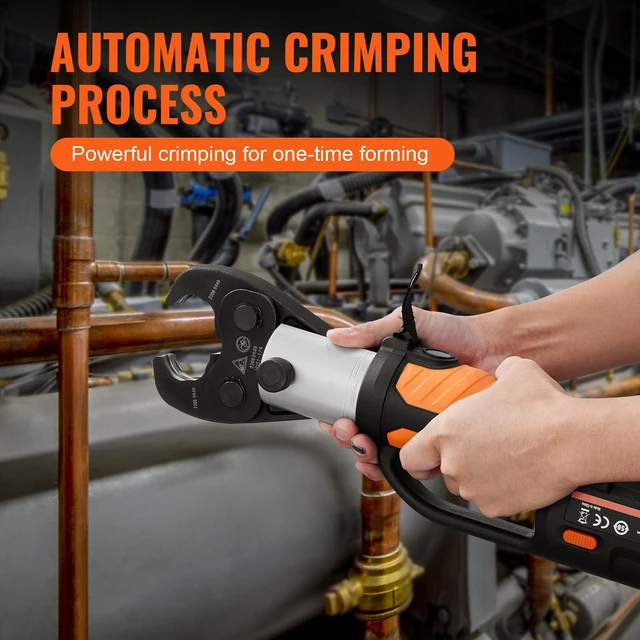 Alt view image 7 of 7 - Pro Press Tool, 18V Electric Pipe Crimping Tool for 1/2" to 2" Copper Pipes, Press Tool Kit with 6 Pro Press Jaws, 2pcs 4AH Battery, Fast Charger & Carrying Case
