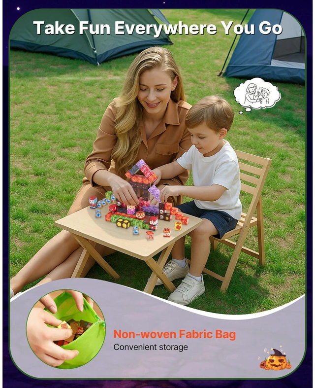 Alt view image 2 of 7 - Magnetic Blocks 150 PCS Dark Castle Set STEM Montessori Sensory Toys