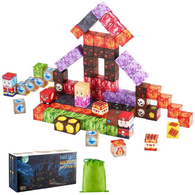 Main image of Magnetic Blocks 150 PCS Dark Castle Set STEM Montessori Sensory Toys