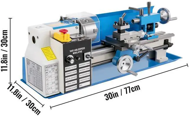 Alt view image 2 of 7 - 7"X14" Mini Precision Wood Lathe 550W Metal Bench Lathe Turning Machine