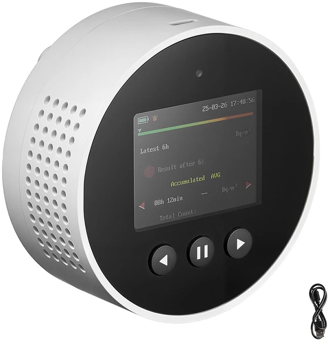 Main image of Radon Air Quality Meter Detector for Home 3.3Bq to 37kBq/m³ Battery Powered