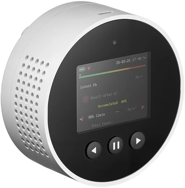 Alt view image 6 of 6 - Radon Air Quality Meter Detector for Home 3.3Bq to 37kBq/m³ Battery Powered