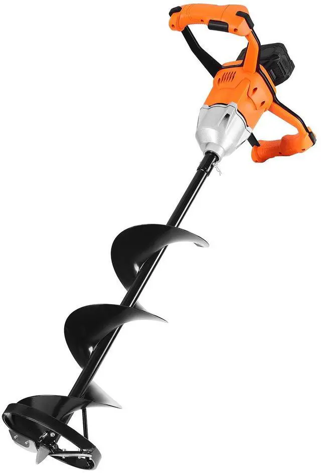Main image of 20V Electric Ice Auger, 8 inch Diameter, 2 in 1 Cordless Ice Fishing Augers and Earth Auger with Ices & Earth Drill Bit, Cold-Resistant Post Hole Digger, Turbo High-Speed Cutting System