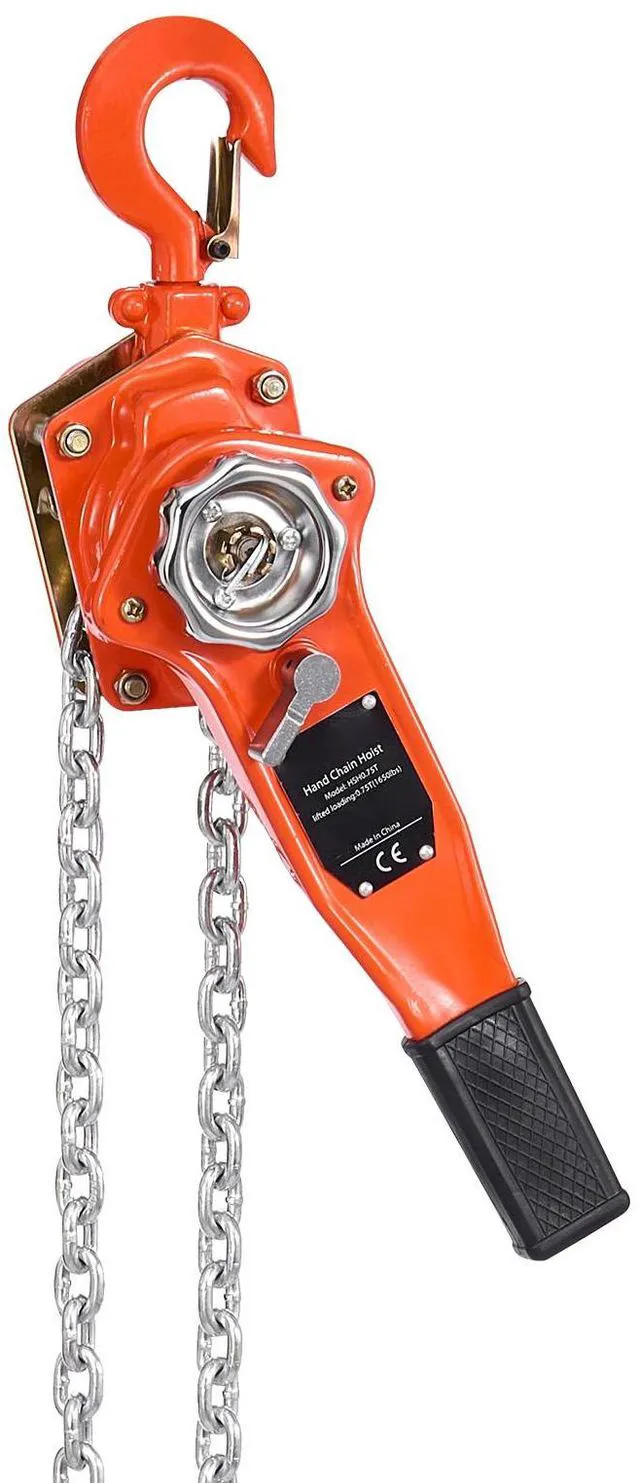 Alt view image 5 of 7 - Manual Lever Chain Hoist, 3/4T 1650LBS Capacity Heavy Duty Come Along, 20FT Lift G80 Alloy Steel Chain With Dual Pawl Mechanical Brake,360°Rotating Hooks, for Warehouse Construction Garage