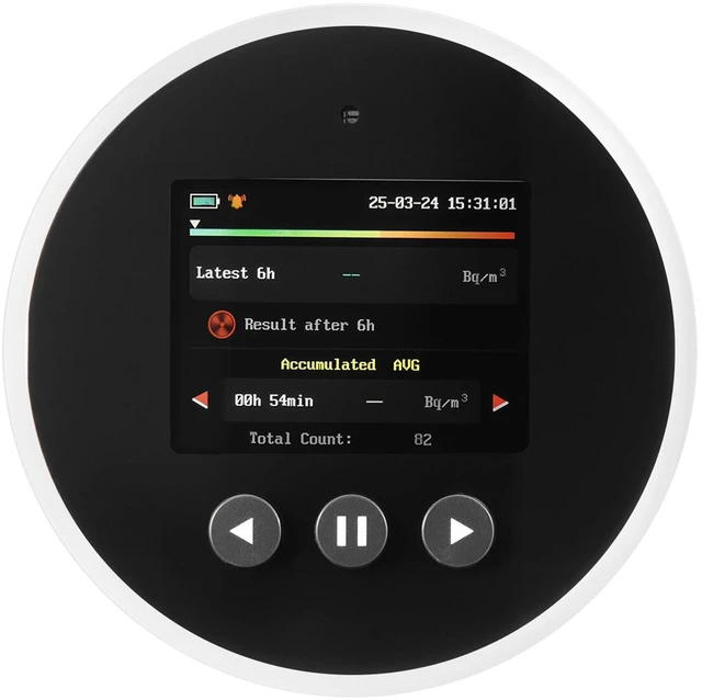 Alt view image 2 of 6 - Radon Air Quality Meter Detector for Home 3.3Bq to 37kBq/m³ Battery Powered