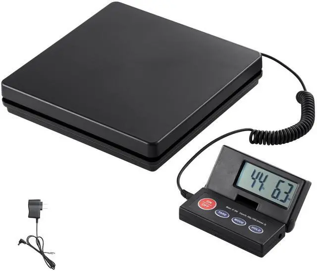 Alt view image 6 of 7 - Digital Shipping Scale, 110 lbs x 0.07 oz. Heavy Duty Postal Scale with Timer, Tare, Hold Function, 90° Foldable LCD Screen Package Scale for Laggage, Home, Post Office, AC/DC Powered, FCC Liste