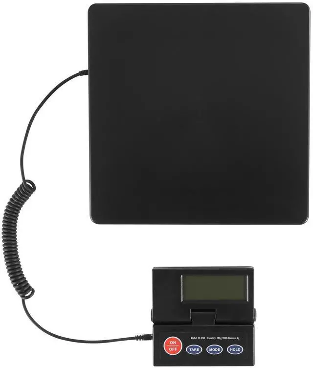 Alt view image 7 of 7 - Digital Shipping Scale, 110 lbs x 0.07 oz. Heavy Duty Postal Scale with Timer, Tare, Hold Function, 90° Foldable LCD Screen Package Scale for Laggage, Home, Post Office, AC/DC Powered, FCC Liste