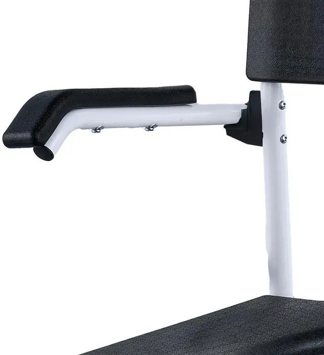 Alt view image 7 of 7 - Shower Commode Wheelchair with 4 Lockable Wheels, Footrests, Flip-up Arms, 3-Level Adjustable Height, 5L Removable Bucket, 350 LBS Capacity, Commode Chair for Adults Seniors