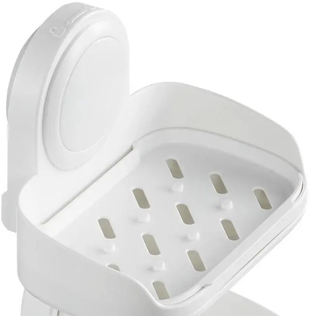 Alt view image 4 of 6 - Suction Cup Soap Dish with Double Layer Holder with Drain Tray for Shower