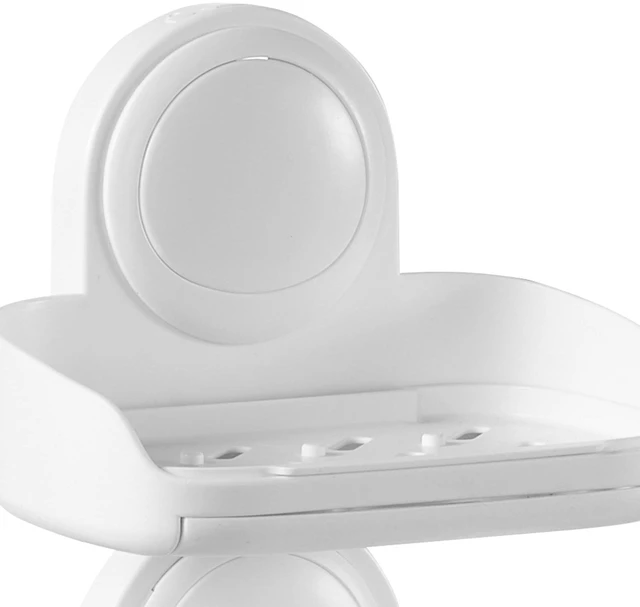 Alt view image 5 of 6 - Suction Cup Soap Dish with Double Layer Holder with Drain Tray for Shower