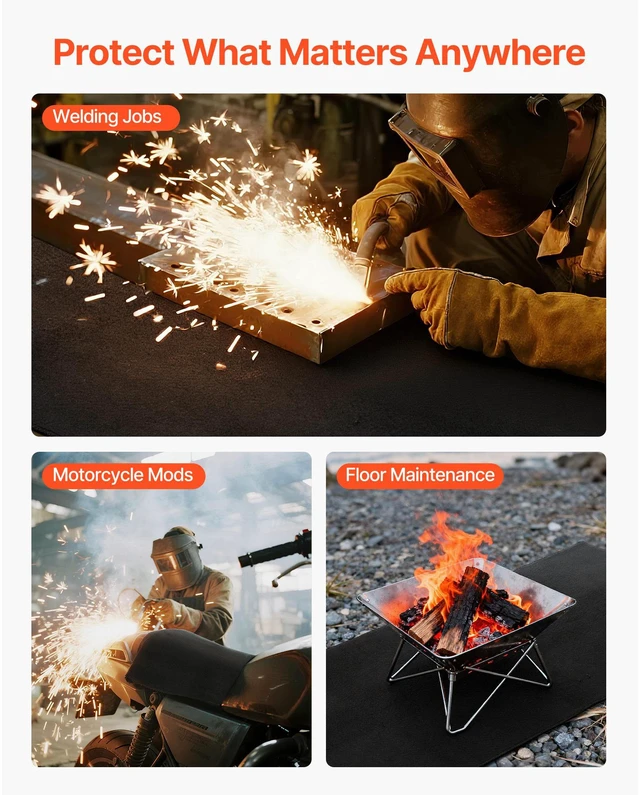Alt view image 2 of 7 - Carbon Felt Welding Blanket, 40" x 40" Flame Retardant Welding Blanket, Up to 1800°F Heat Resistant Safety Protection Blanket, 3.5mm Thickened Carbon Fiber Fireproof Insulation Mat Pad