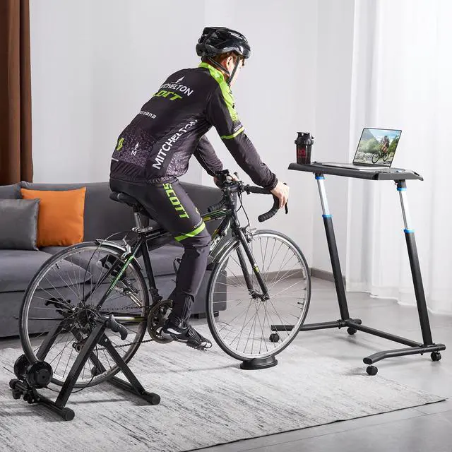 Alt view image 3 of 7 - Mobile Cycling Desk Foldable Bike Trainer Fitness Desk with Lockable Wheel