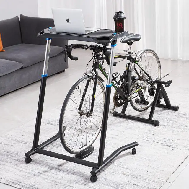 Alt view image 4 of 7 - Mobile Cycling Desk Foldable Bike Trainer Fitness Desk with Lockable Wheel