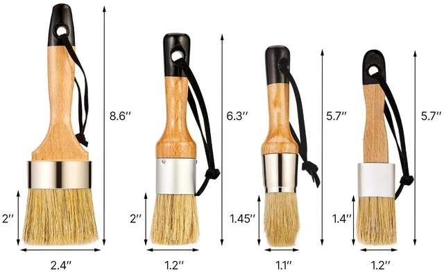 Alt view image 6 of 7 - Chalk Wax Paint Brush 4 Piece Furniture Paint Brushes for Painting & Waxing