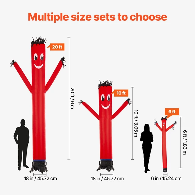 Alt view image 3 of 7 - 10 ft Air Dancers Wacky Waving Inflatable Tube Man with 9/10 HP Blower Fan