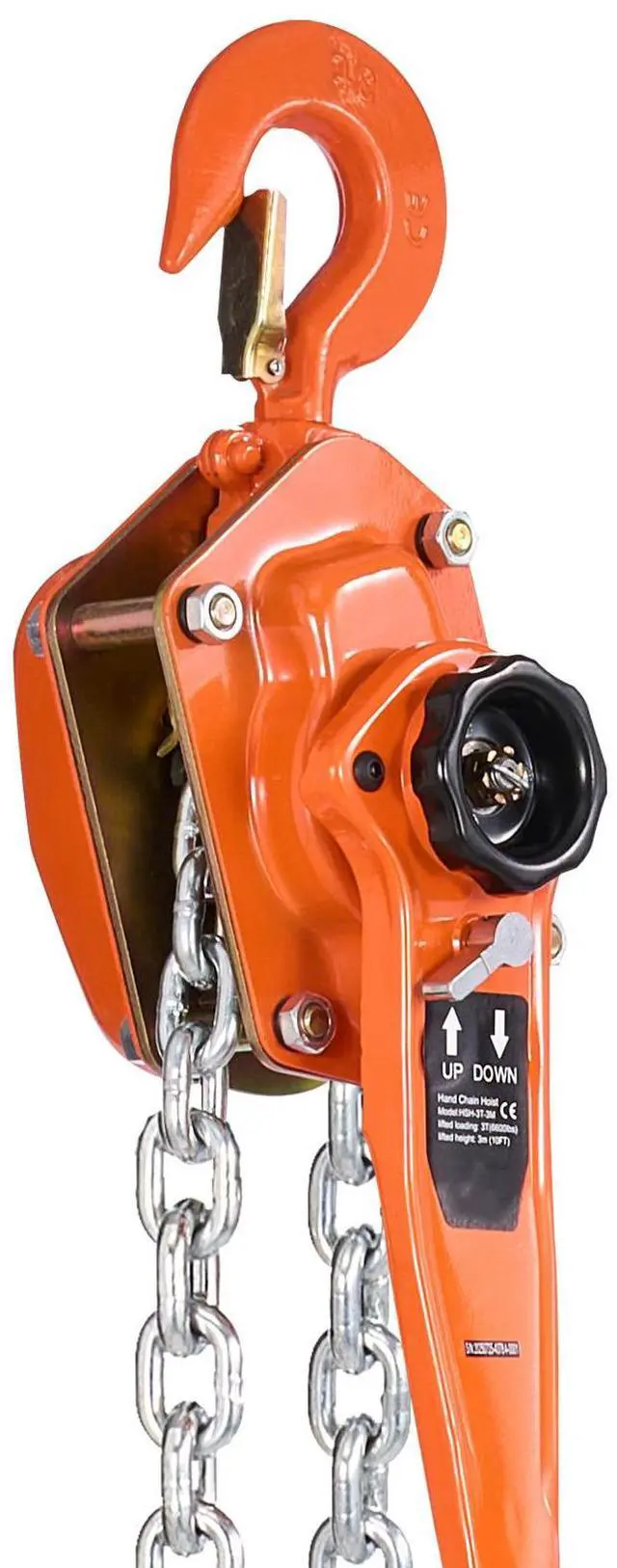 Alt view image 2 of 7 - Manual Lever Chain Hoist, 3T 6600LBS Capacity Heavy Duty Come Along, 20FT Lift G80 Alloy Steel Chain With Dual Pawl Mechanical Brake,360°Rotating Hooks, for Warehouse Construction Garage