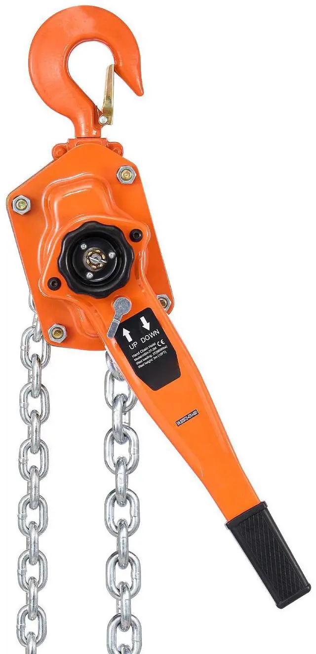 Alt view image 4 of 7 - Manual Lever Chain Hoist, 3T 6600LBS Capacity Heavy Duty Come Along, 20FT Lift G80 Alloy Steel Chain With Dual Pawl Mechanical Brake,360°Rotating Hooks, for Warehouse Construction Garage