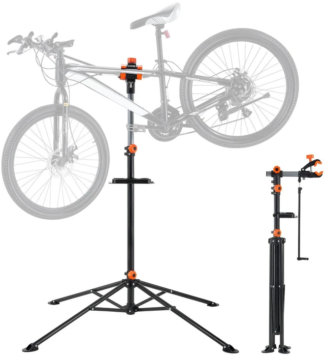 Main image of Bike Repair Stand, 80 lbs Heavy-duty Steel Bicycle Repair Stand, Adjustable Height Bike Maintenance Workstand with Magnetic Tool Tray Telescopic Arm, Foldable Bike Work Stand for Home, Shops