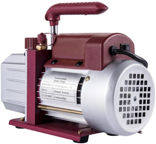 Alt view image 2 of 7 - Vacuum Pump 4.5CFM Vacuum Pump HVAC Single-Stage Rotary Vane Vacuum Pump 1/3HP 5PA Ultimate Air Conditioning Refrigerant Vacuum Pump