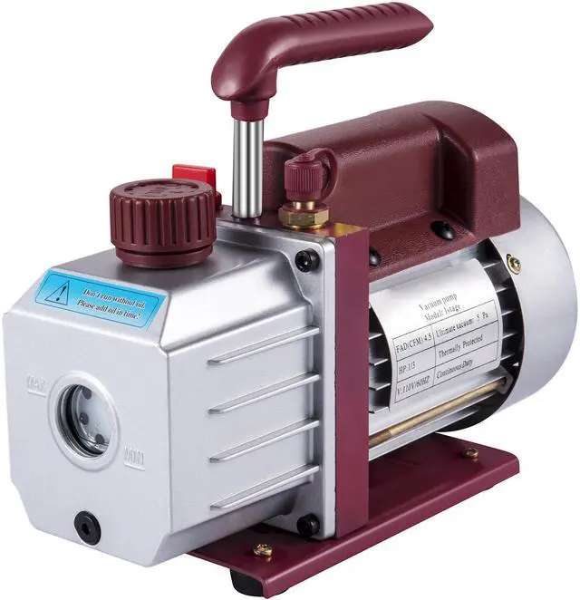 Alt view image 6 of 7 - Vacuum Pump 4.5CFM Vacuum Pump HVAC Single-Stage Rotary Vane Vacuum Pump 1/3HP 5PA Ultimate Air Conditioning Refrigerant Vacuum Pump