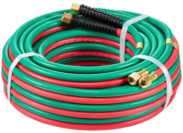 Main image of Oxygen Acetylene Hose 1/4-Inch x 50FT R Grade Hose 300PSI Max Working Pressure