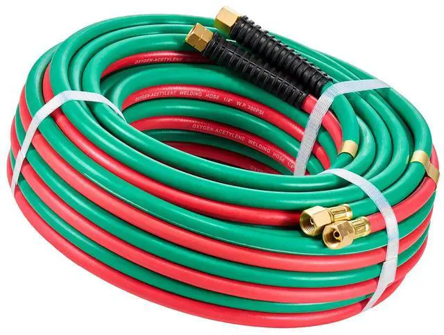 Alt view image 4 of 7 - Oxygen Acetylene Hose 1/4-Inch x 50FT R Grade Hose 300PSI Max Working Pressure