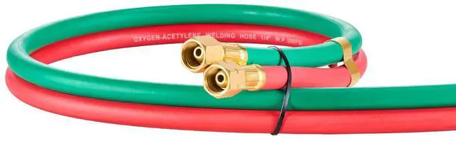 Alt view image 6 of 7 - Oxygen Acetylene Hose 1/4-Inch x 50FT R Grade Hose 300PSI Max Working Pressure