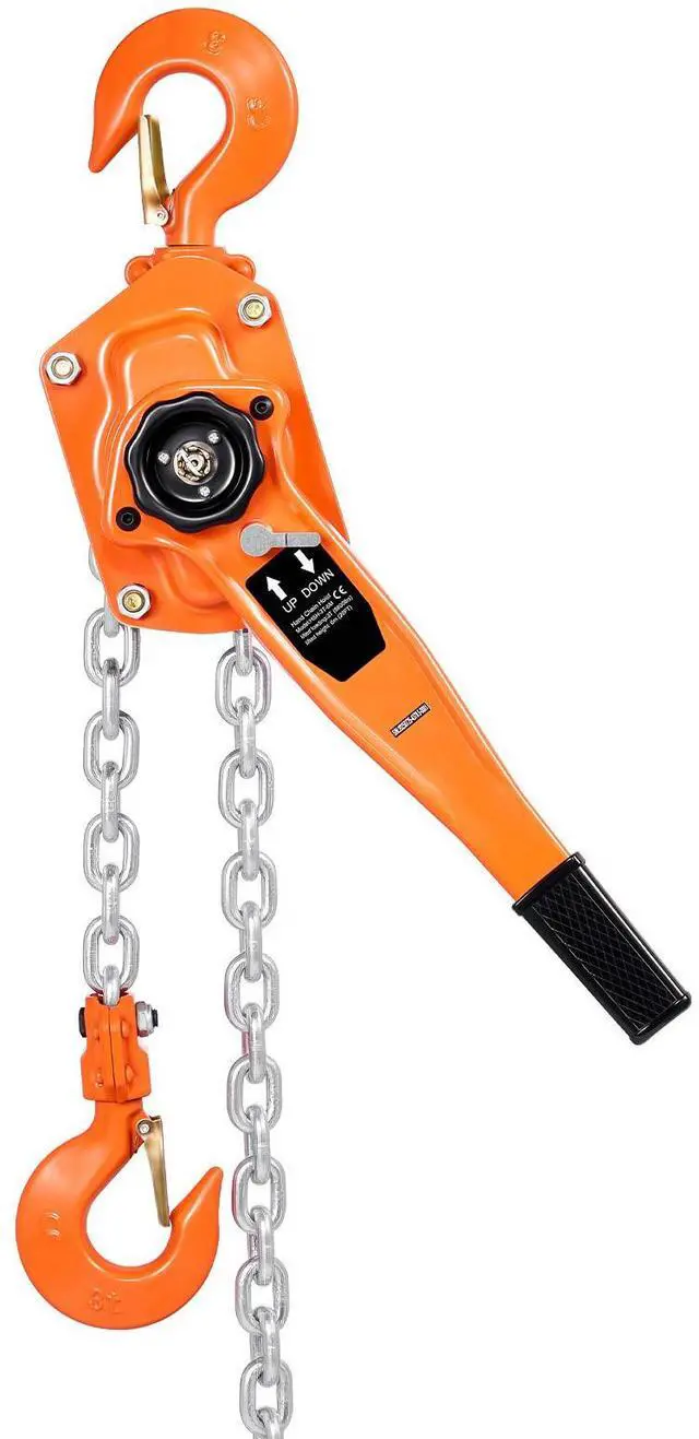 Alt view image 3 of 7 - Manual Lever Chain Hoist, 3T 6600LBS Capacity Heavy Duty Come Along, 20FT Lift G80 Alloy Steel Chain With Dual Pawl Mechanical Brake,360°Rotating Hooks, for Warehouse Construction Garage
