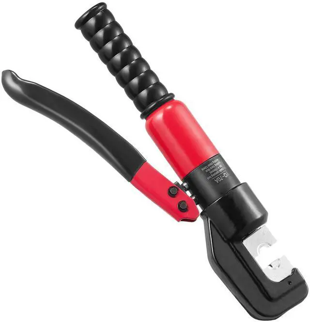 Alt view image 2 of 7 - Hydraulic Crimping Tool with 9 Sets of Dies AWG12-2/0 Copper And Aluminum Terminal Battery Lug Crimper, with a Cutting Pliers, Gloves, 10pcs Copper Ring Connectors, 8pcs Heat Shrink Sleeves