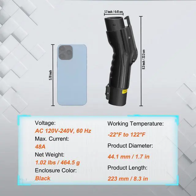 Alt view image 5 of 7 - Tesla to J1772 Charging Adapter, Max 48 Amp 240V, J1772 EVs Charger Adapter, with IP65 Storage Bag Anti-Drop Lock, for Tesla High Powered Wall Connector, Destination Charger and Mobile Connector