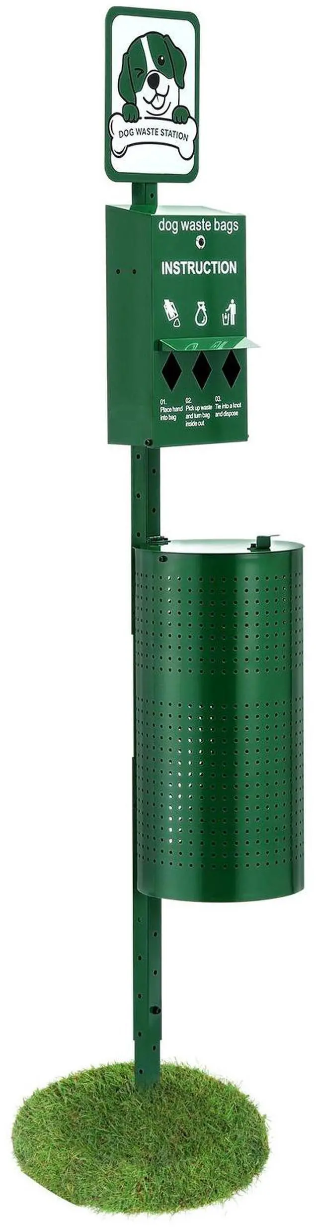 Alt view image 6 of 7 - Dog Waste Station 11.5 Gallons Outdoor Dog Poop Station with 600 Bags