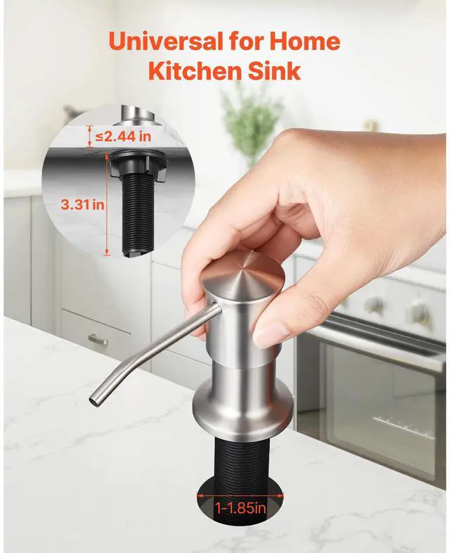 Alt view image 3 of 7 - Built in Soap Dispenser for Kitchen Sink Stainless Steel Countertop Pump