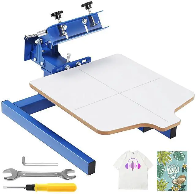 Main image of Screen Printing Machine, 1 Color 1 Station Silk Screen Printing Press, 21.2x17.7in Screen Printing Press, Double-layer Positioning Pallet, Adjustable Tension for T-shirt DIY Printing