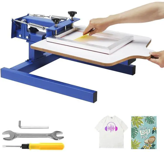 Alt view image 6 of 7 - Screen Printing Machine, 1 Color 1 Station Silk Screen Printing Press, 21.2x17.7in Screen Printing Press, Double-layer Positioning Pallet, Adjustable Tension for T-shirt DIY Printing