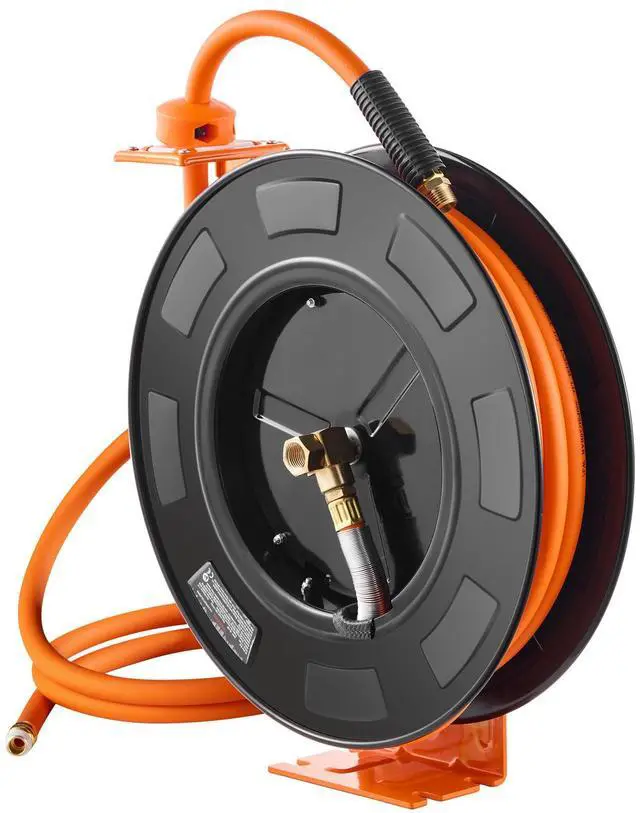Alt view image 4 of 7 - Retractable Air Hose Reel 1/2 IN x 50 FT Hybrid Air Hose Reel Max 300 PSI