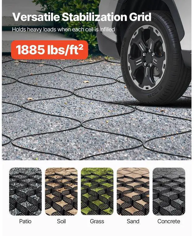 Alt view image 4 of 7 - Ground Grid 4-Inch Depth Geocell Grid 17.06x8.86 FT / 5200x2700 mm for Gravel