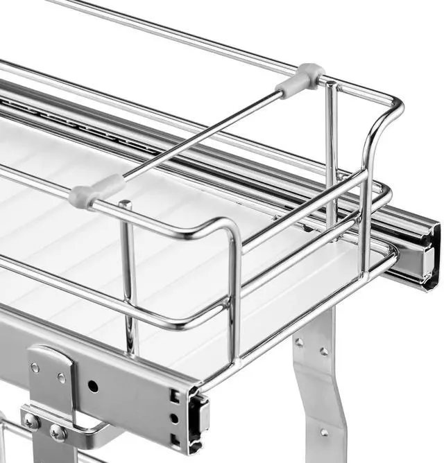 Alt view image 7 of 7 - 2-Tier 8.5"Wx21"Dx15"H Wire Pull Out Cabinet Under Sink Organizer Drawer Basket, 10"Wx22"Dx18"H Install Size for Cabinet