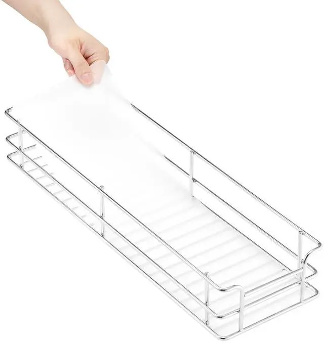 Alt view image 5 of 7 - 2-Tier 8.5"Wx21"Dx15"H Wire Pull Out Cabinet Under Sink Organizer Drawer Basket, 10"Wx22"Dx18"H Install Size for Cabinet
