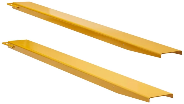 Alt view image 6 of 7 - Pallet Fork Extensions, 72" Length 4.5" Width, Heavy Duty Carbon Steel Fork Extensions for Forklifts, 1 Pair Forklift Extensions, Industrial Forklift Fork Attachments for Forklift Truck, Yellow