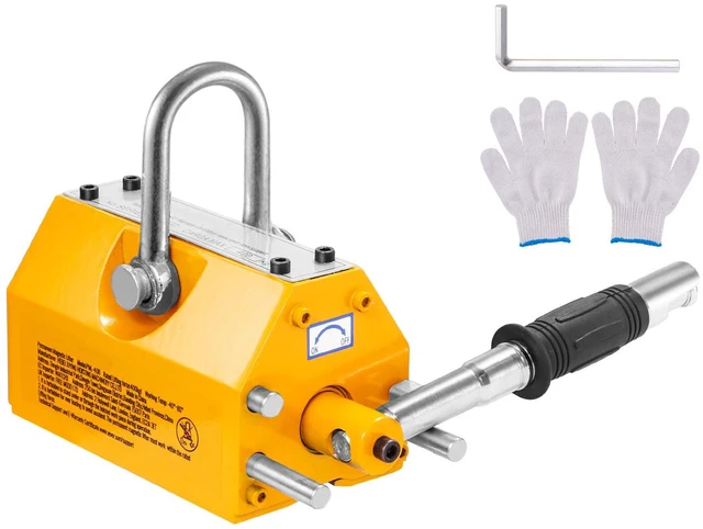 Alt view image 2 of 7 - Magnetic Lifter, 880 lbs/400 kg Pulling Capacity, 2.5 Safety Factor, Neodymium & Steel, Lifting Magnet with Release, Permanent Lift Magnets, Heavy Duty Magnet for Hoist, Shop Crane, Block, Board