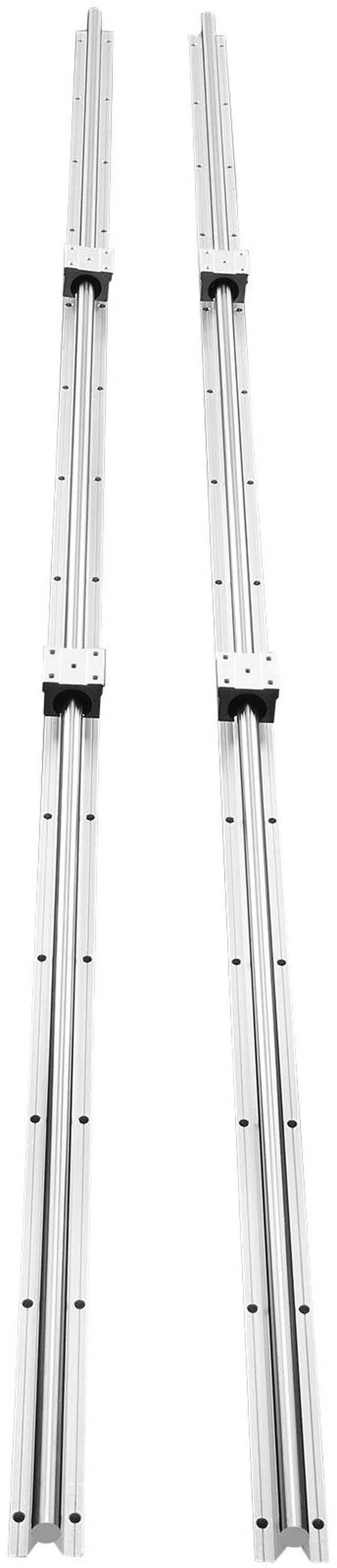 Main image of Linear Guide Rail Set, SBR20 2200mm, 2 PCS 86.6 in/2200 mm SBR20 Guide Rails and 4 PCS SBR20UU Slide Blocks, Linear Rails and Bearings Kit for Automated Machines DIY Project CNC Router Machines