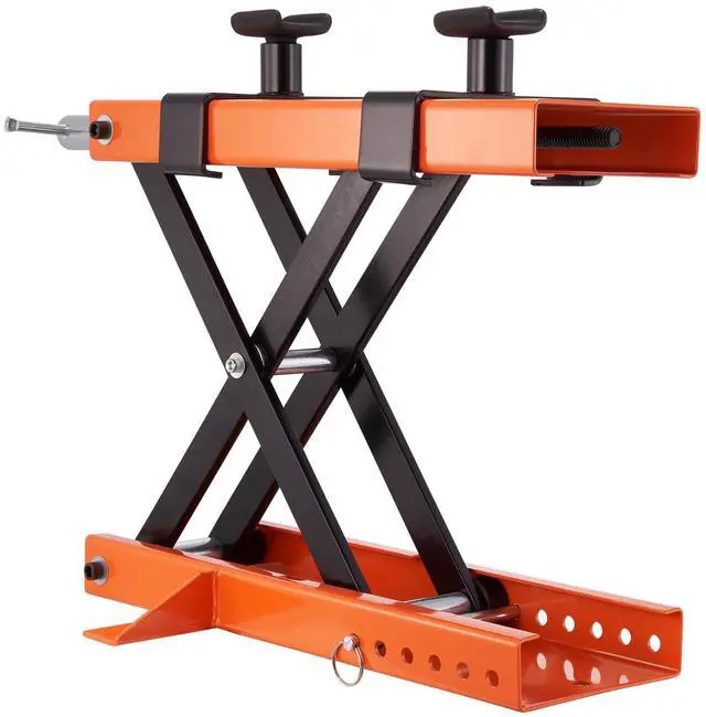 Alt view image 4 of 7 - Motorcycle Lift, 500 kg Motorcycle Center Scissor Lift Jack with Saddle & Safety Pin, Steel Motorcycle Jack Hoist Stand for Street Bikes, Cruiser Bikes, Touring Motorcycles