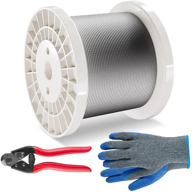 Main image of T316 Stainless Steel Cable 1/8" 7x7 Steel Wire Rope 600 ft Cable Railing